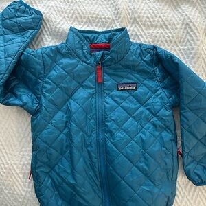 Patagonia Kids Teal Quilted Puffer Jacket